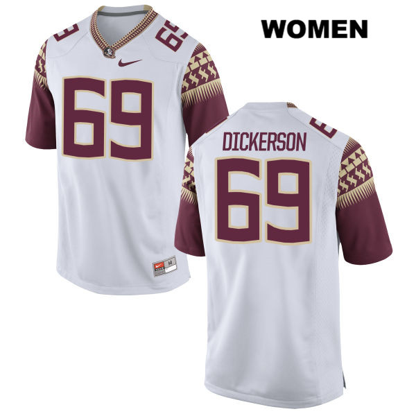 Women's NCAA Nike Florida State Seminoles #69 Landon Dickerson College White Stitched Authentic Football Jersey FNU5569PX